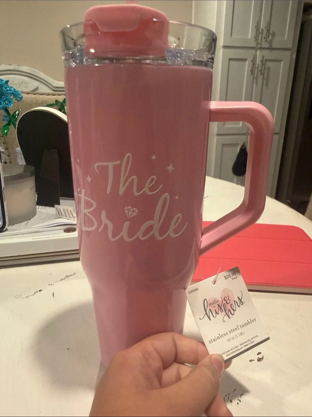 The Bride Pink Travel Tumbler Mug - Bridal Party Favor